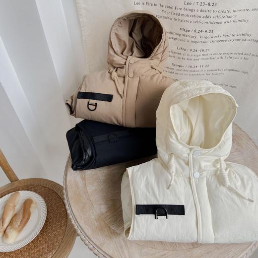 【高质量的羽绒棉材料，良好的保暖舒适！】童洛可2023秋冬新款工装羽绒棉马甲中大童帅气连帽背心休闲坎肩童 商品图1