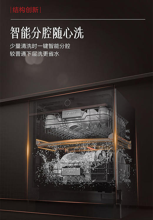 方太/洗碗机/X20.i/家用 高能气泡洗15套大容量 四翼喷淋臂 智能分腔节能洗 15套分腔WiFi智控 嵌入式洗碗机 商品图2
