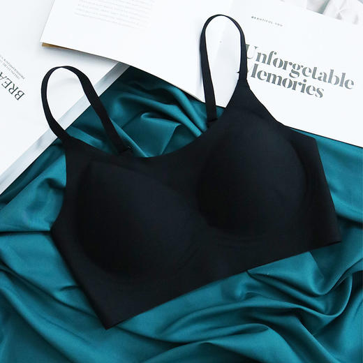 TG-TG02S208真丝无痕果冻条文胸 款无钢圈桑蚕丝内衣侧翼加宽收副乳 商品图4