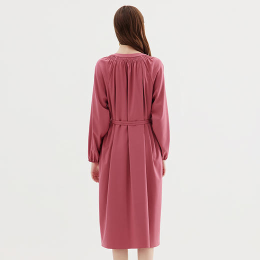 EITIE爱特爱秋季新款舒适系带显瘦百搭通勤连衣裙C2307258 商品图5