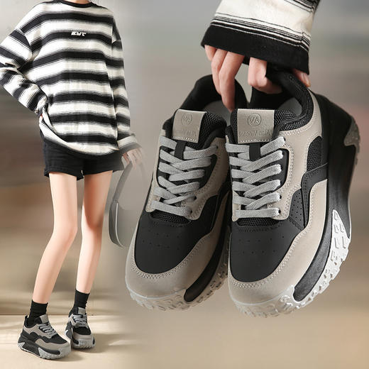 「两款配色」秋冬新款厚底老爹鞋 女学生松糕休闲运动鞋 商品图0