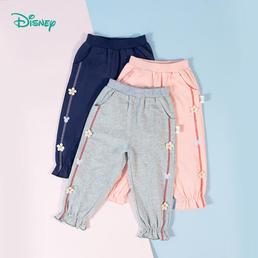 迪士尼童装小花点缀女童长裤春秋新款儿童休闲卫裤中小童束脚裤233K1388
 商品图7