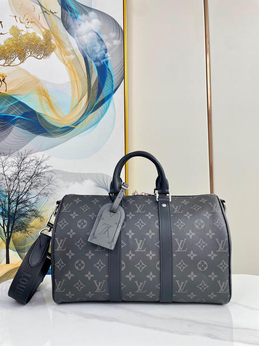 秋冬特惠💰850 原单LV M46655 尺寸：34×21×6cm KEEPALL 黑花旅行袋 商品图0