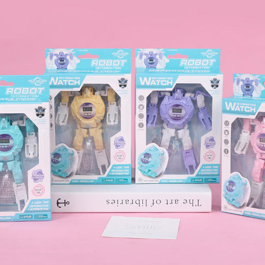 创意儿童节变形人物玩具男孩女童学生礼品机器人电子手表货源 商品图1