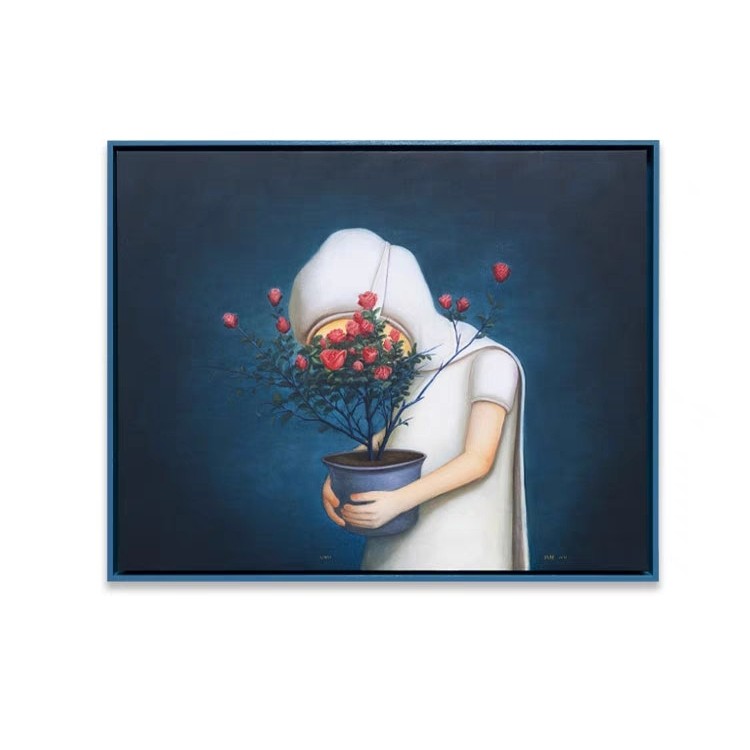 张静《细嗅蔷薇》版画