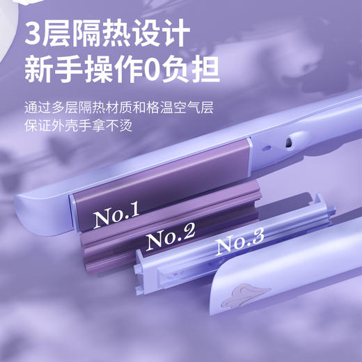 敏煌（MingHuang）电夹板直卷两用发不伤发直板夹头顶蓬松垫升级款学生宿舍可用卷发 顶配款紫卷直两用 XN-838紫色（顶配款） 商品图4