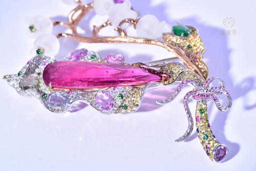 【幸福归来】碧玺铃兰花胸针   CB2308021 商品图3