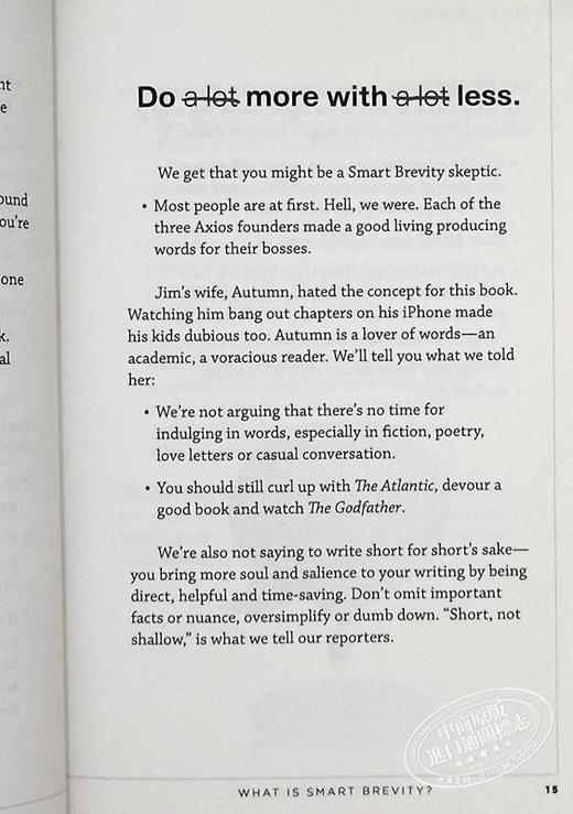 【中商原版】智能简洁 事半功倍的力量 Smart Brevity 英文原版 The Power of Saying More with Less Jim VandeHei 商品图6