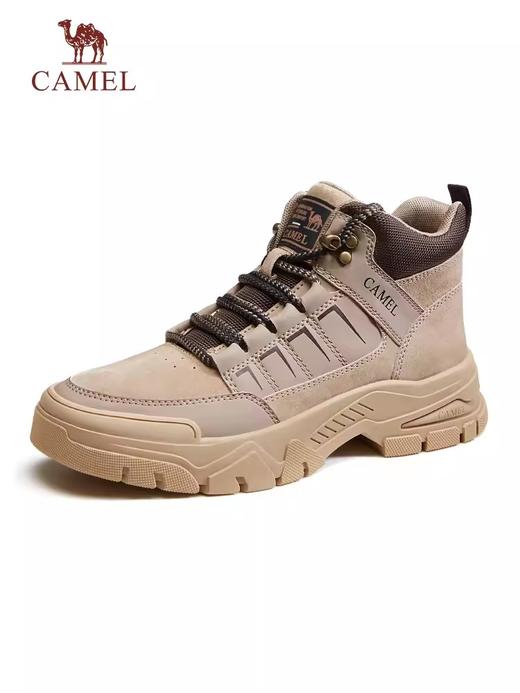 【破圈】骆驼男鞋沙漠靴高帮复古美式工装靴厚底男休闲登山马丁靴 G13W076018 商品图0