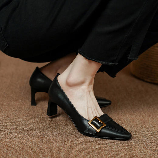 法式复古风皮带扣，气质高跟鞋四季单鞋PS1228 商品图2