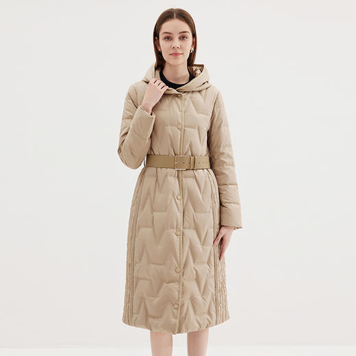 EITIE爱特爱冬季新款女装修身显瘦长款连帽保暖羽绒服7211908 商品图8