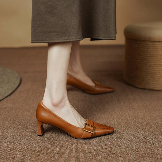 法式复古风皮带扣，气质高跟鞋四季单鞋PS1228 商品图0