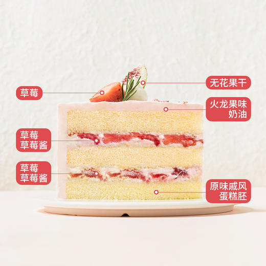 【Ins风】热情花果蛋糕，清甜诱人鲜草莓+无花果干，经典原味蛋糕胚好好味（惠州幸福西饼蛋糕） 商品图3