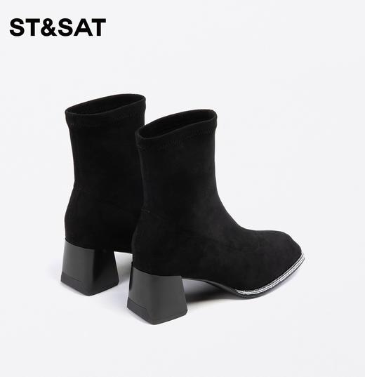 星期六简约粗高跟时装靴弹力靴SS34116578 商品图6