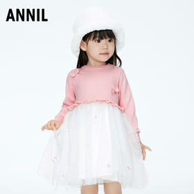 【实体店同款】女童针织连衣裙2023年冬季新款安奈儿童装XG343799