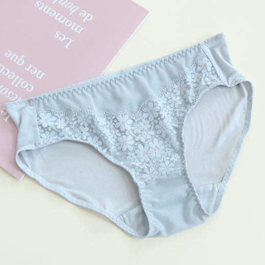 TG-TG01S141夏季女真丝中腰内裤 蕾丝性感纯桑蚕丝三角裤短裤透气舒适 商品图5