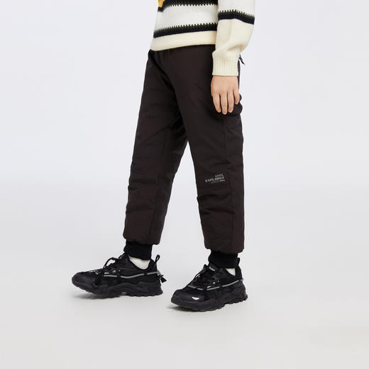 男童保暖三防弹力75%鸭绒全腰梭织羽绒裤安奈儿童装EB346108 商品图2