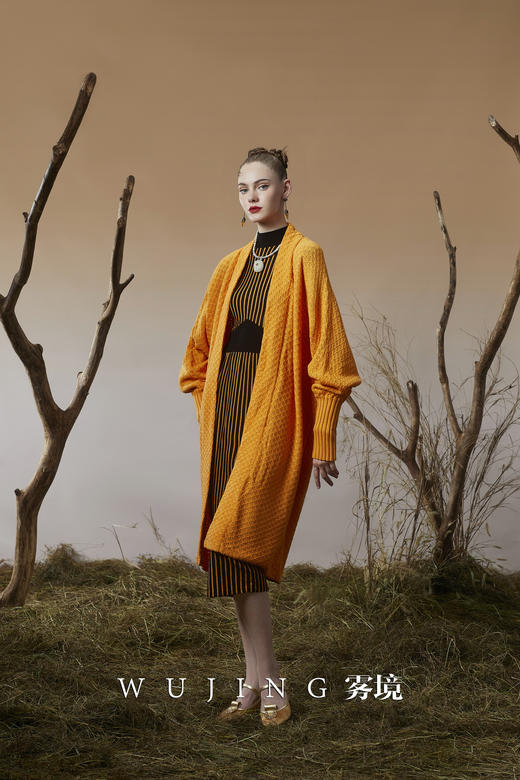 3203078 落日榕金 进口超细美丽诺羊毛针织外套
 雾境 商品图1