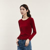 谜底圆领套头针织衫女2023冬款亲肤纯色打底山羊绒毛衫239MZ7501 商品缩略图1