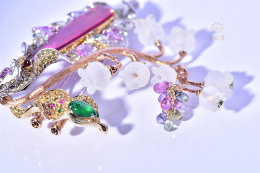 【幸福归来】碧玺铃兰花胸针   CB2308021 商品图4