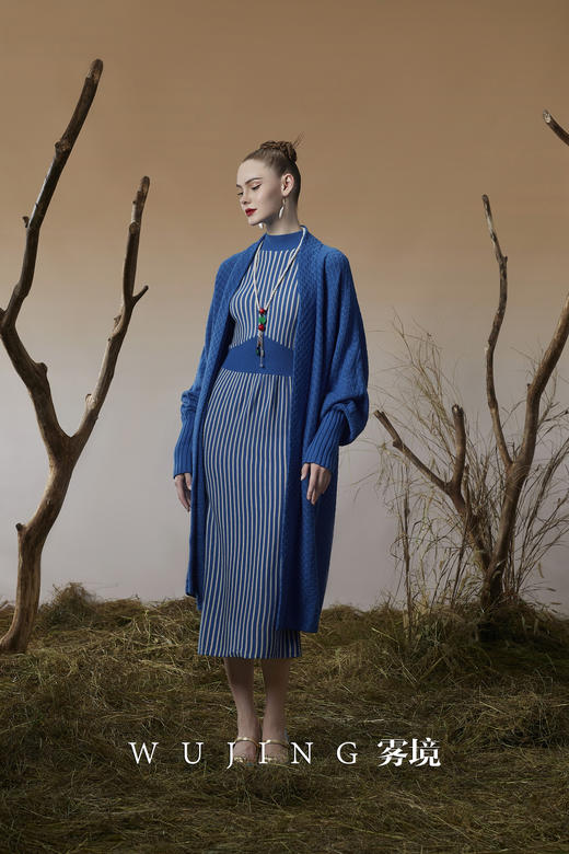 3203071 青蓝冰水 进口超细美丽诺羊毛针织外套 雾境 商品图9