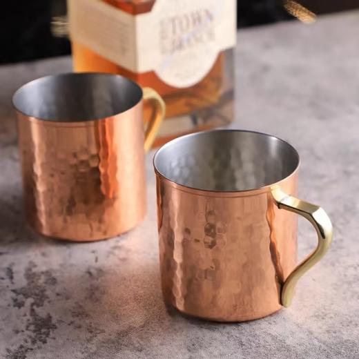 日本进口食乐工房ASAHI手作纯铜杯锤目纹咖啡杯啤酒冷饮马克杯茶杯 商品图3