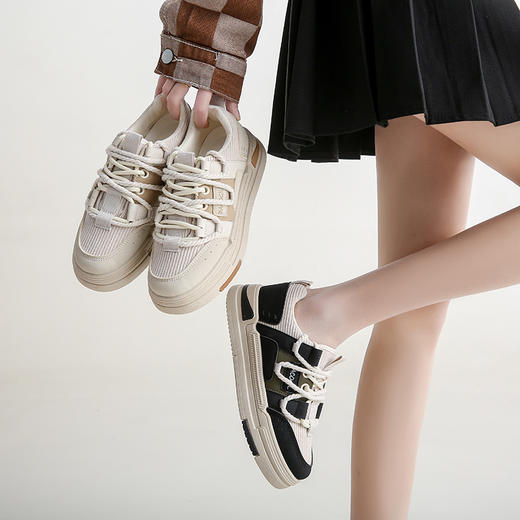 「两款配色！颜值派」2023厚底小白鞋学生韩版潮鞋女街拍运动休闲板鞋 商品图3