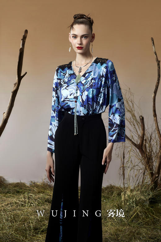 3203057 珠光蓝樱 微弹加密摩卡裤子 雾境 商品图4