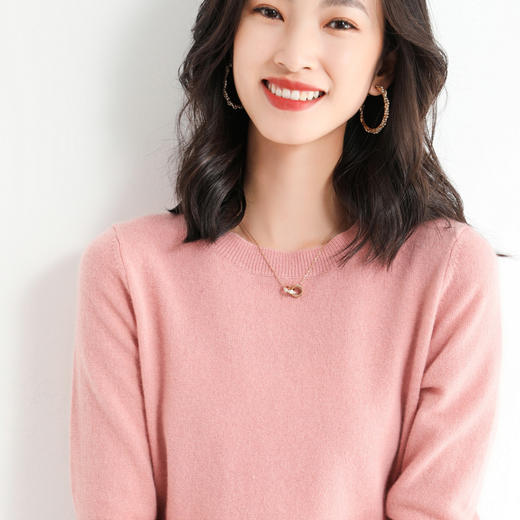 【特价清仓】秋冬季圆领针织女宽松大码长袖百搭纯色套头毛衣内搭薄款打底衫 商品图2