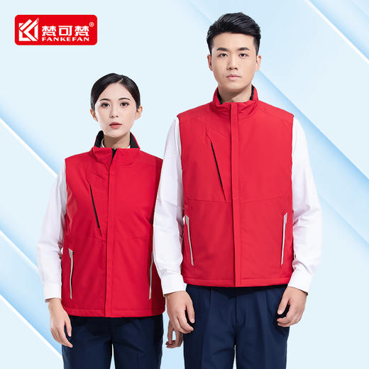 冬季羽绒棉工作服马甲印logo订制背心超市团体活动坎肩加绒马夹 商品图1