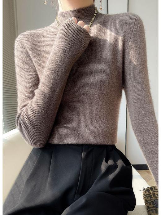 秋冬新款半高领内搭套头长袖修身打底衫 商品图2