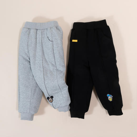 迪士尼童装男童加厚保暖束脚裤简约运动裤秋冬款宝宝夹棉长裤234K1373
 商品图6