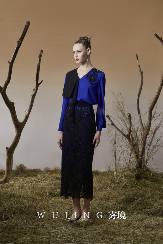 3203061 珠光蓝樱 进口凯特纱上衣 雾境 商品图3