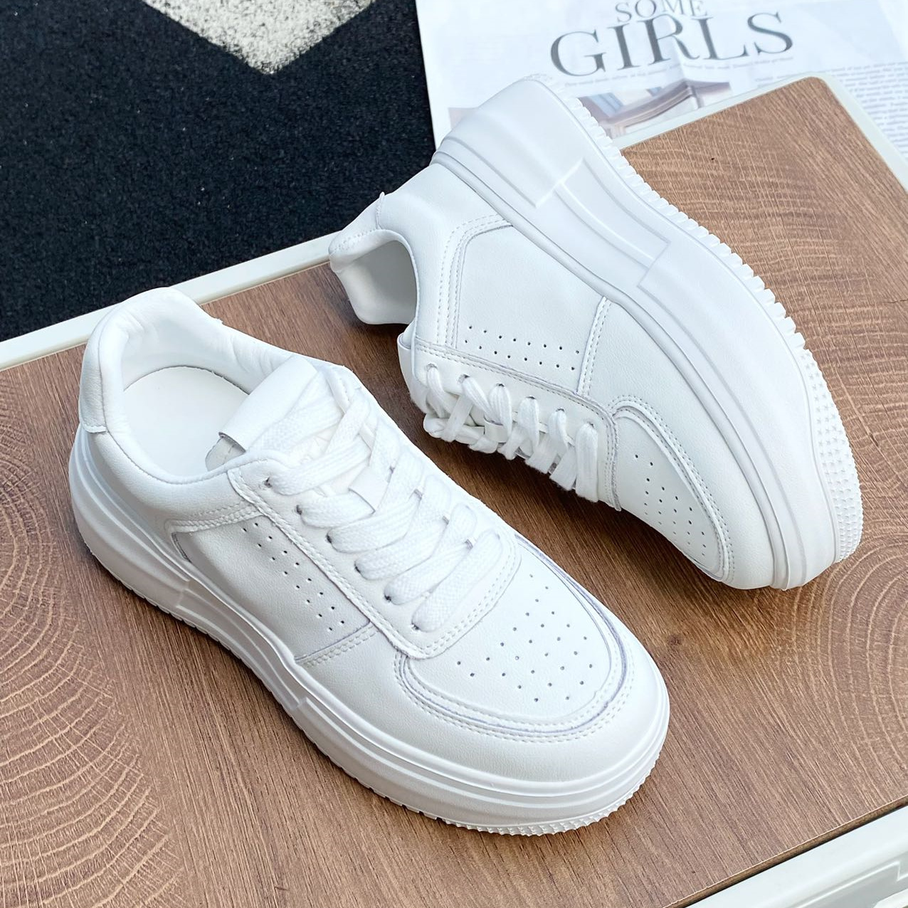 意大利凯撒KAISER运动休闲厚底增高板鞋小白鞋1316女款