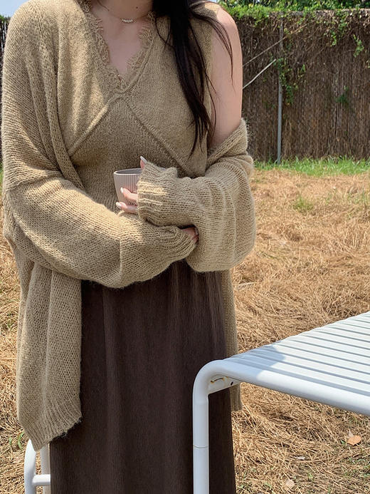 【韩版慵懒风！】2023早秋新款韩版随性慵懒风毛衣女宽松显瘦开衫外套，显瘦宽松、开衫外套、早秋新款。 商品图1