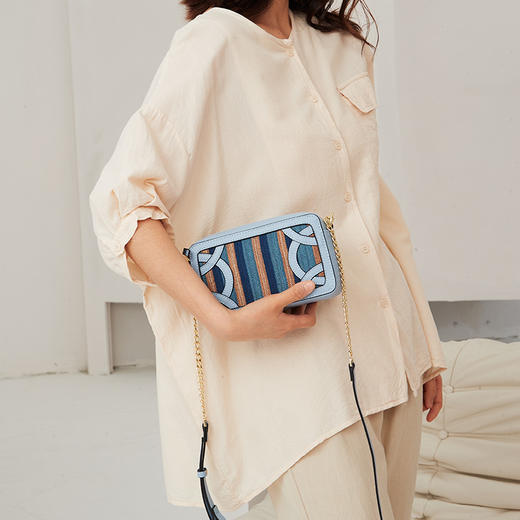 饮水鸟  爵士归园侗族手织布牛皮包 商品图8