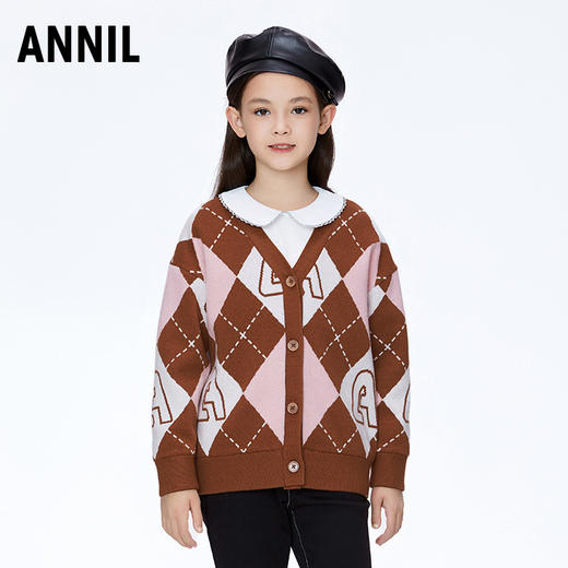【实体店同款】女童针织开衫2023年冬季新款安奈儿童装AG344726 商品图0
