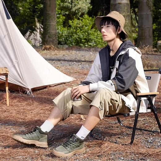 【破圈】骆驼男鞋沙漠靴高帮复古美式工装靴厚底男休闲登山马丁靴 G13W076018 商品图2