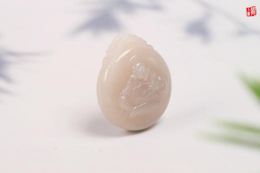 和田藕粉玉布袋佛  配精美挂绳 商品图3