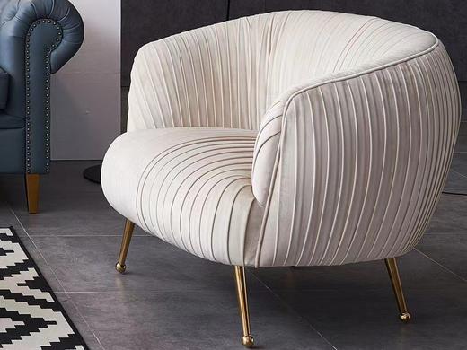 佐梵 休闲椅 轻 桦木框架+进口蛇形弹+带+定位线+45密度纯海绵+封釉防锈脚架+绒布[免费送装，偏远地区除外] 商品图3