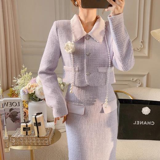 张心子 【财阀千金】气质名媛小香风套装女秋冬新款时髦裙两件套  U2309152 商品图1