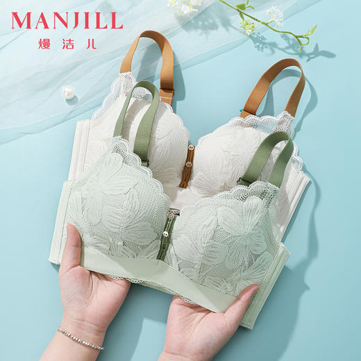 熳洁儿 本命年红内衣女小胸聚拢无钢圈文胸性感蕾丝收拢柔软舒适莫代尔23761508 商品图4