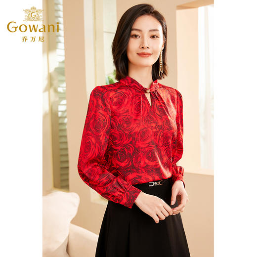 乔万尼衬衫秋季新款女长袖提花设计洋气时髦春秋ET3C641 商品图4