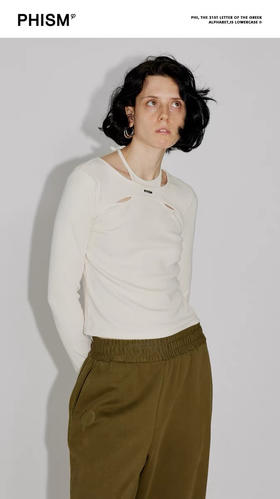 两穿绑带针织衫