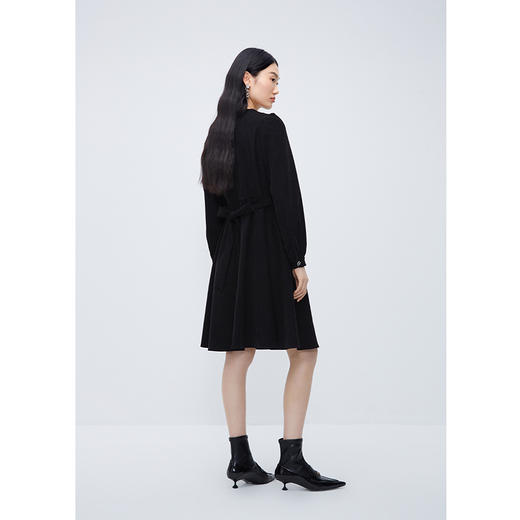 NEELLY纳俪商场同款收腰蝴蝶结娃娃领连衣裙女新款复古减龄A字裙N23102Y01067 商品图4