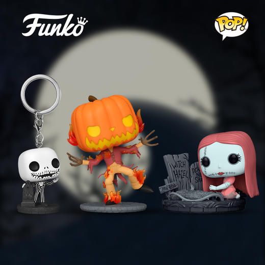 Funko圣诞惊魂夜限定套装（有香味的南瓜POP公仔+骷髅杰克钥匙扣+莎莉豪华装deluxe公仔） 商品图1