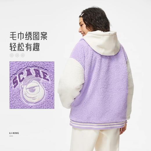 【S/M/L/XL断码】李宁女子短棉服2023冬款X迪士尼怪兽大学系列宽松外套AJMT084【库存有限，如无货将做退款，介意慎拍！】 商品图1