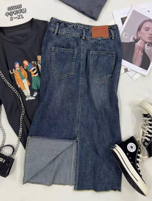 女牛仔长半裙55095 商品图2