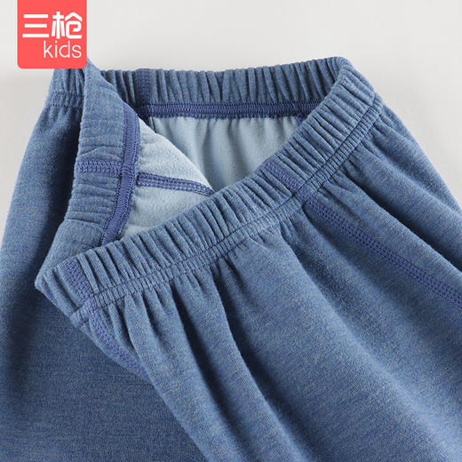 Threegun三枪 【花灰双色薄绒】男童圆领儿童保暖内衣套装-29383D011 商品图4