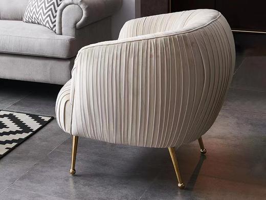 佐梵 休闲椅 轻 桦木框架+进口蛇形弹+带+定位线+45密度纯海绵+封釉防锈脚架+绒布[免费送装，偏远地区除外] 商品图1